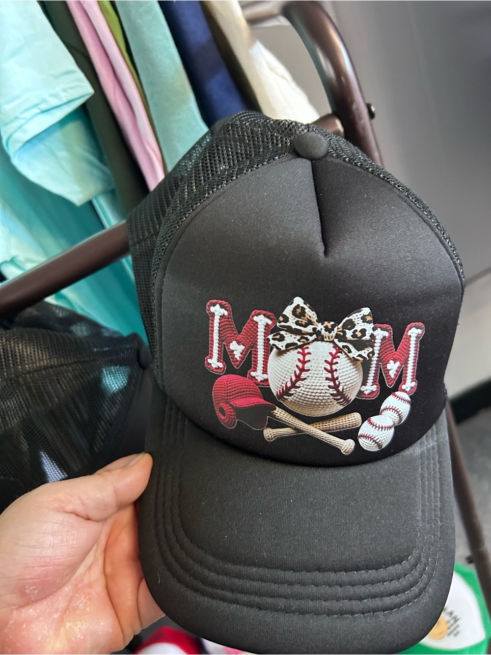 BASEBALL Embroidered Black Trucker Hat